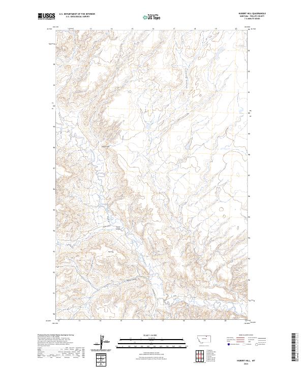 Hubert Hill, MT — USGS 7.5-minute topo (2024)