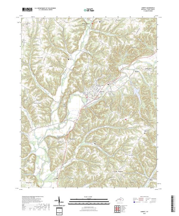 Liberty, KY — USGS 7.5-minute topo (2022)