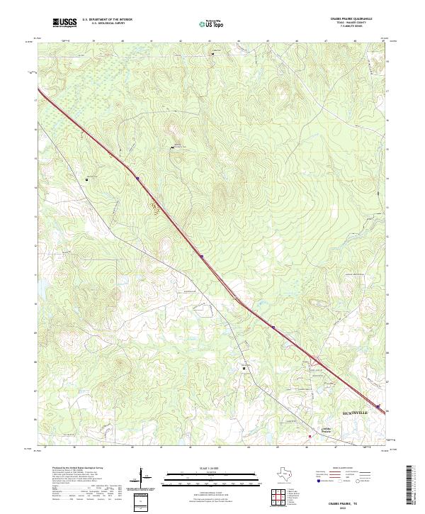 Crabbs Prairie, TX — USGS 7.5-minute topo (2022)
