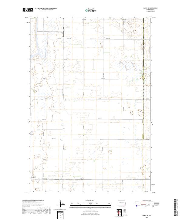 Oakes SE, ND — USGS 7.5-minute topo (2024)