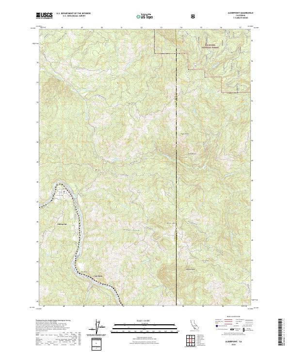 Alderpoint, CA — USGS 7.5-minute topo (2022)