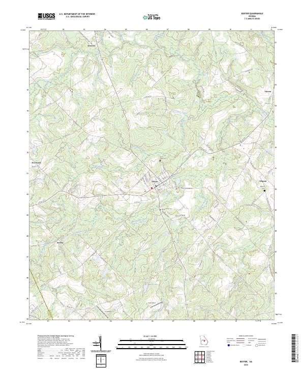 Dexter, GA — USGS 7.5-minute topo (2024)