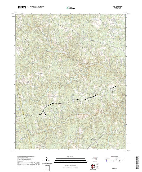 Spies, NC — USGS 7.5-minute topo (2022)