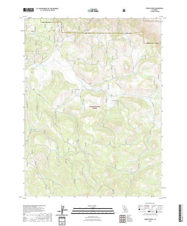 Ferris Creek, CA — USGS 7.5-minute topo (2021)