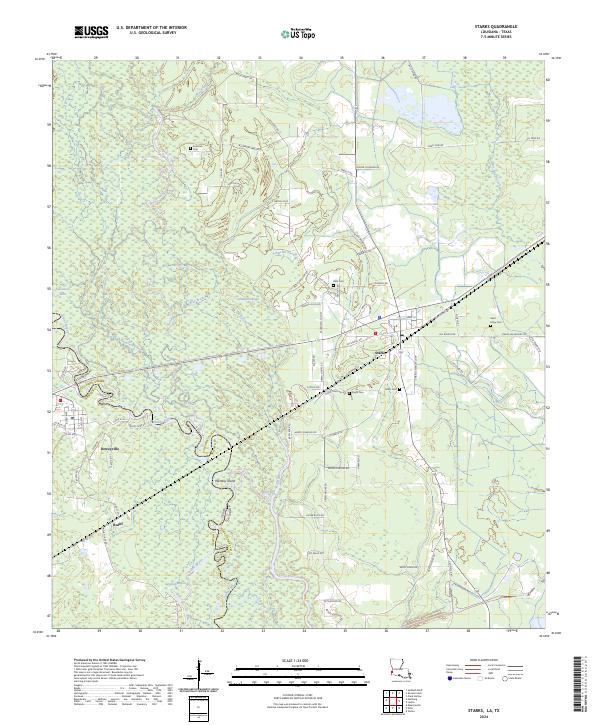 Starks, LA-TX — USGS 7.5-minute topo (2024)