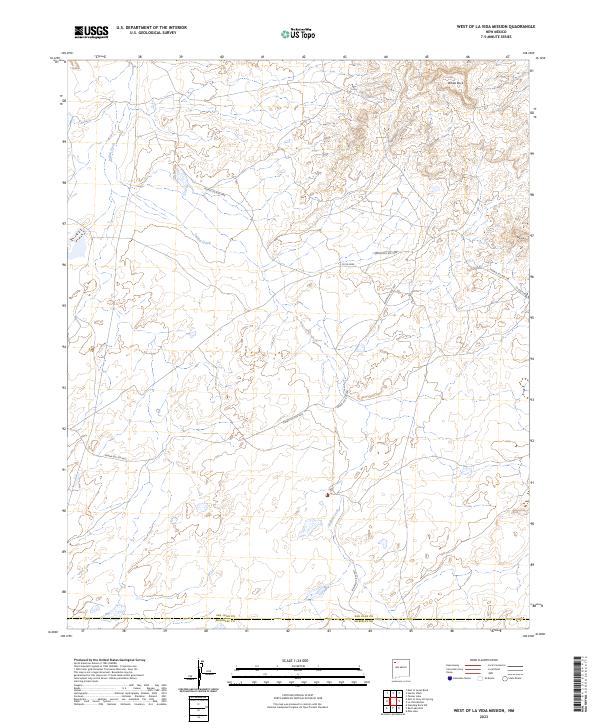 West of La Vida Mission, NM — USGS 7.5-minute topo (2023)