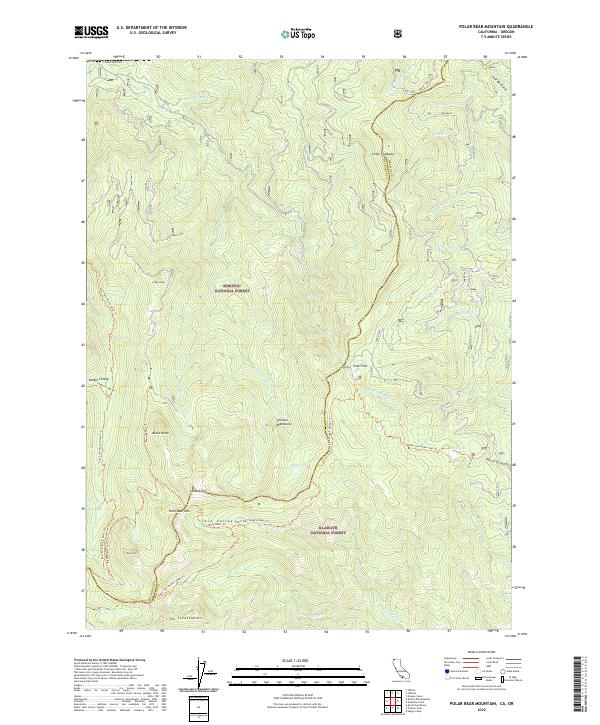 Polar Bear Mountain, CA-OR — USGS 7.5-minute topo (2022)