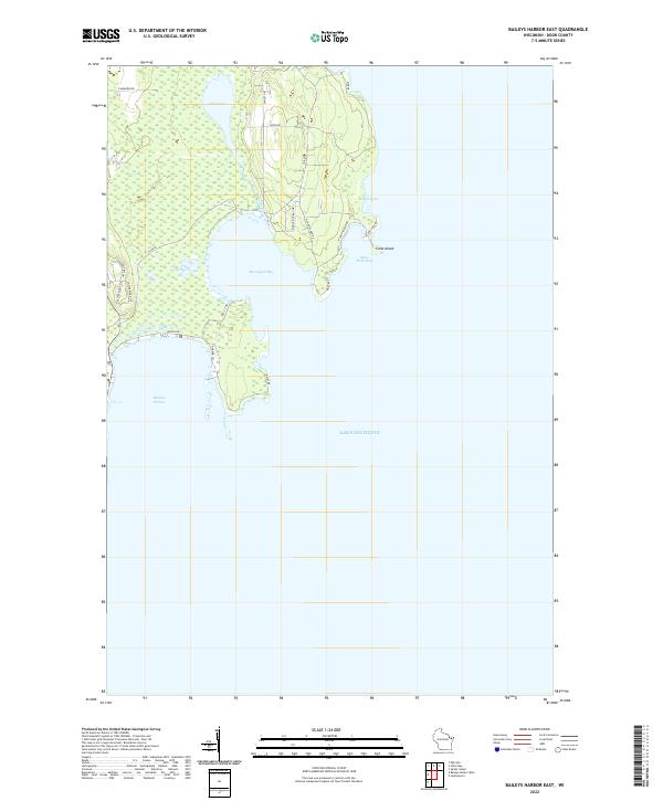 Baileys Harbor East, WI — USGS 7.5-minute topo (2022)