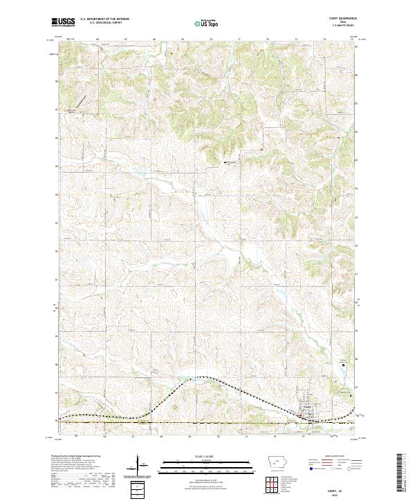 Casey, IA — USGS 7.5-minute topo (2022)