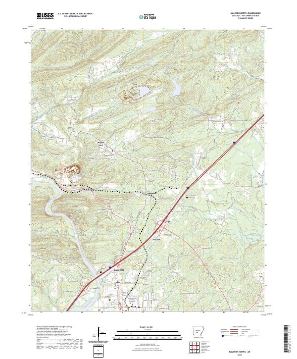 Malvern North, AR — USGS 7.5-minute topo (2024)