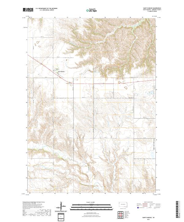 Saint Charles, SD — USGS 7.5-minute topo (2021)
