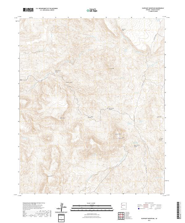 Elephant Mountain, AZ — USGS 7.5-minute topo (2021)