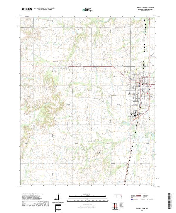 Nowata West, OK — USGS 7.5-minute topo (2022)