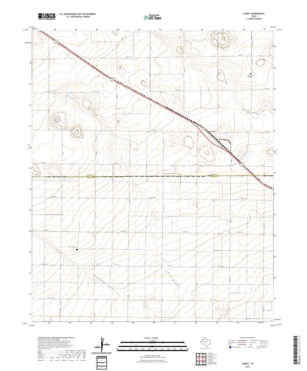 Lariat, TX — USGS 7.5-minute topo (2022)