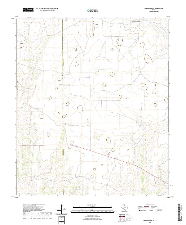 Oglesby Ranch, TX — USGS 7.5-minute topo (2022)