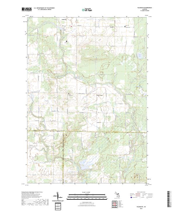 Falmouth, MI — USGS 7.5-minute topo (2023)