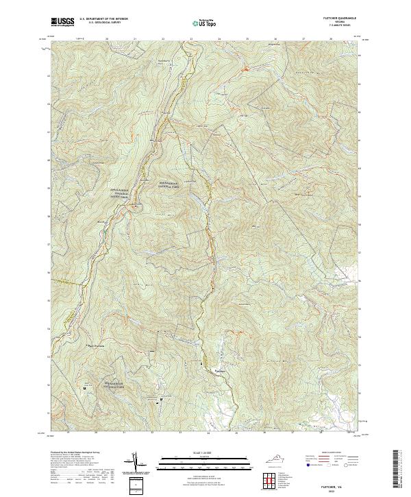 Fletcher, VA — USGS 7.5-minute topo (2022)