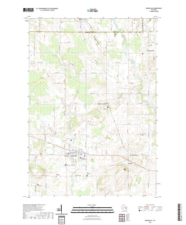 Reedsville, WI — USGS 7.5-minute topo (2022)