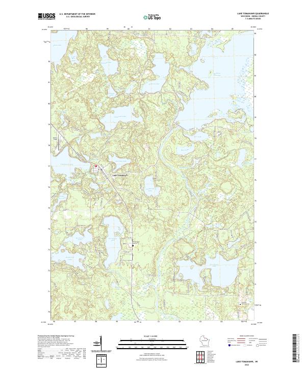 Lake Tomahawk, WI — USGS 7.5-minute topo (2022)