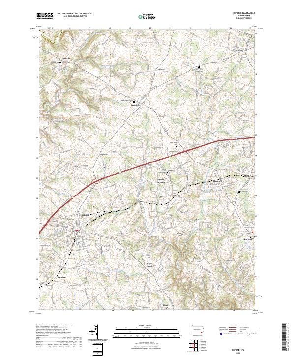 Oxford, PA — USGS 7.5-minute topo (2023)