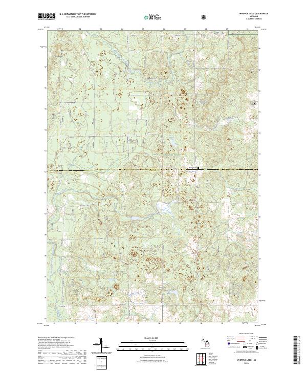 Whipple Lake, MI — USGS 7.5-minute topo (2023)