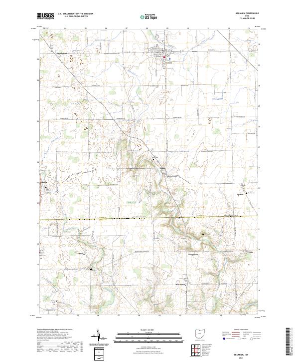 Arcanum, OH — USGS 7.5-minute topo (2023)