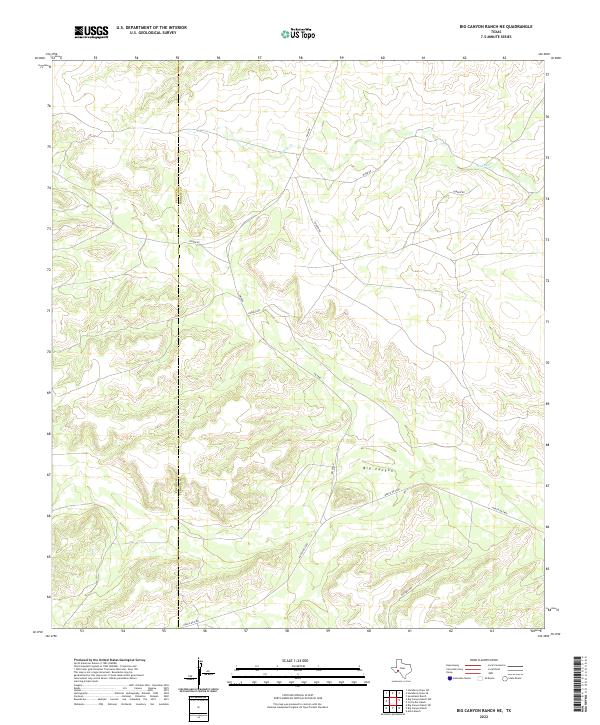 Big Canyon Ranch NE, TX — USGS 7.5-minute topo (2022)