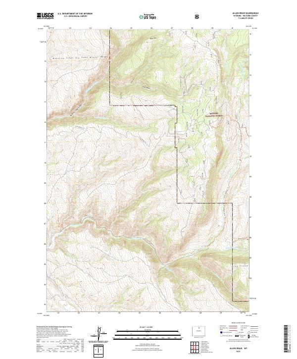 Allen Draw, WY — USGS 7.5-minute topo (2021)