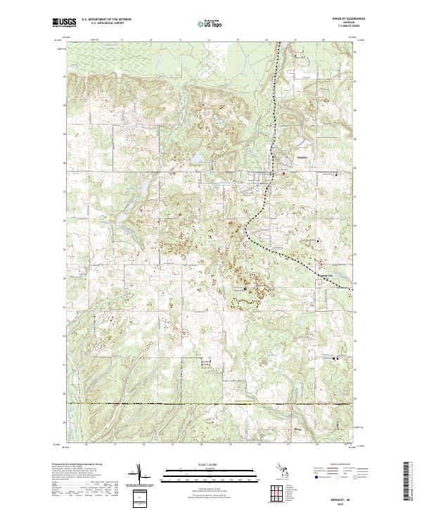 Kingsley, MI — USGS 7.5-minute topo (2023)