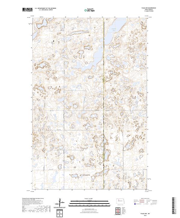 Plaza NW, ND — USGS 7.5-minute topo (2024)