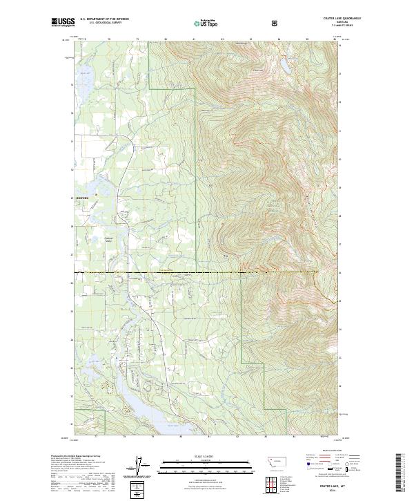 Crater Lake, MT — USGS 7.5-minute topo (2024)