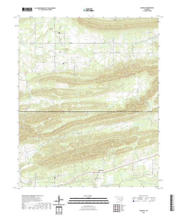 Kiamichi, OK — USGS 7.5-minute topo (2022)