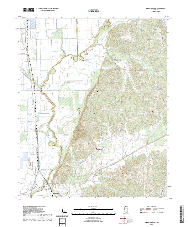 Arkabutla West, MS — USGS 7.5-minute topo (2024)