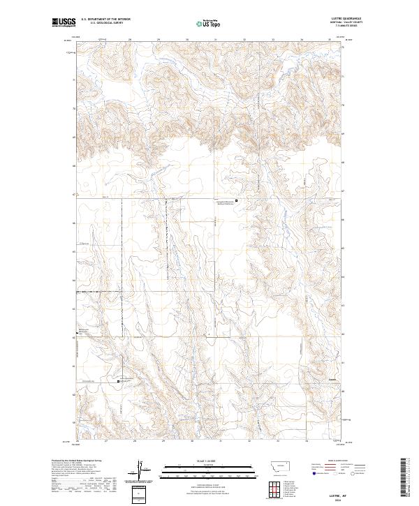 Lustre, MT — USGS 7.5-minute topo (2024)