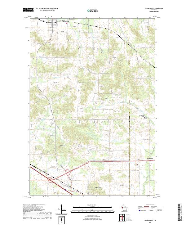 Colfax South, WI — USGS 7.5-minute topo (2022)