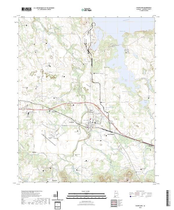 Courtland, AL — USGS 7.5-minute topo (2024)