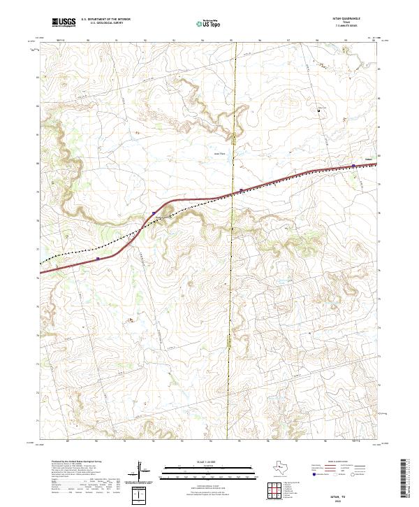 Iatan, TX — USGS 7.5-minute topo (2022)