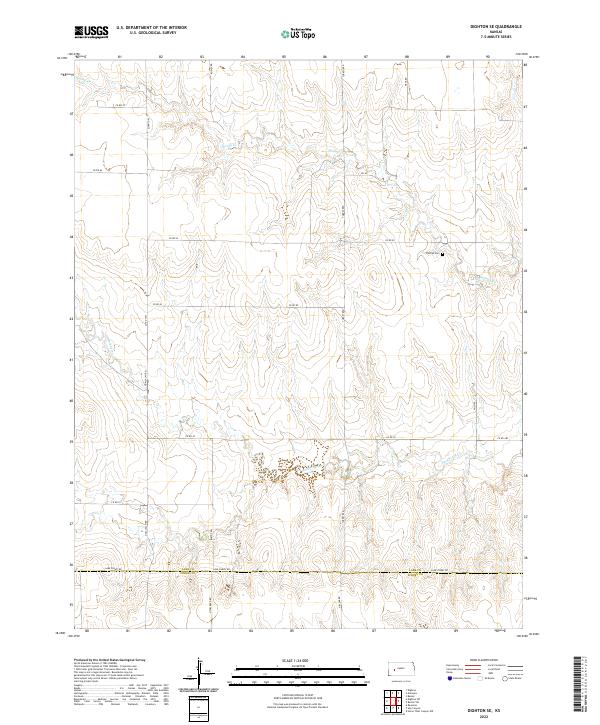 Dighton SE, KS — USGS 7.5-minute topo (2022)