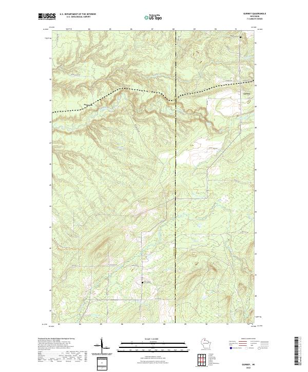 Gurney, WI — USGS 7.5-minute topo (2022)