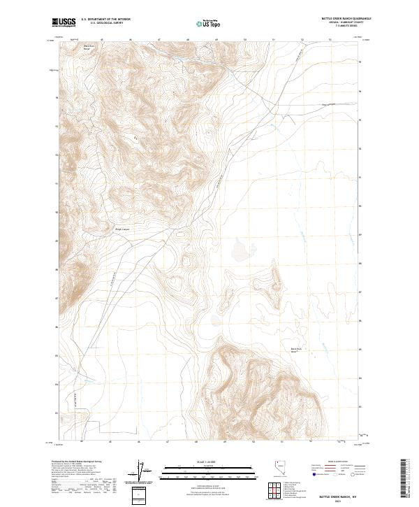 Battle Creek Ranch, NV — USGS 7.5-minute topo (2021)
