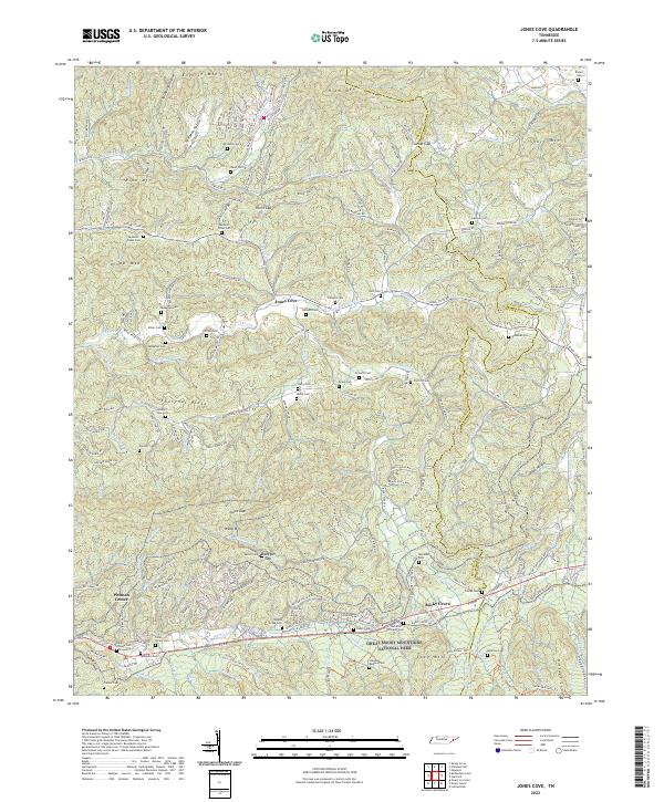 Jones Cove, TN — USGS 7.5-minute topo (2022)
