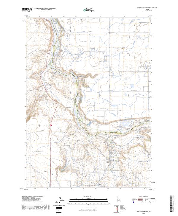 Thousand Springs, ID — USGS 7.5-minute topo (2023)