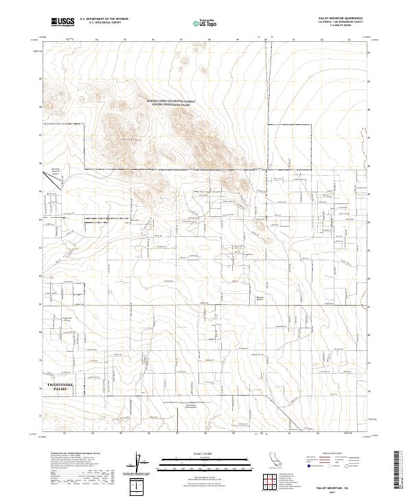 Valley Mountain, CA — USGS 7.5-minute topo (2021)