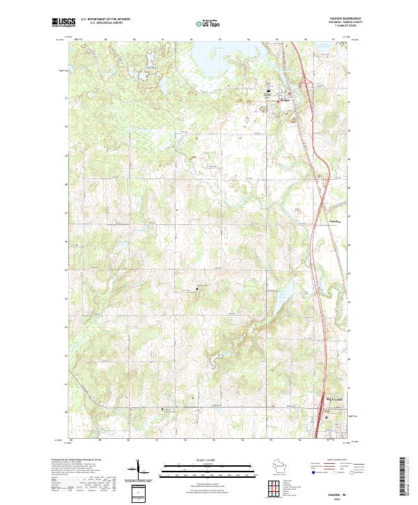Haugen, WI — USGS 7.5-minute topo (2022)