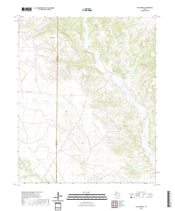 Tate Arroyo, TX — USGS 7.5-minute topo (2022)