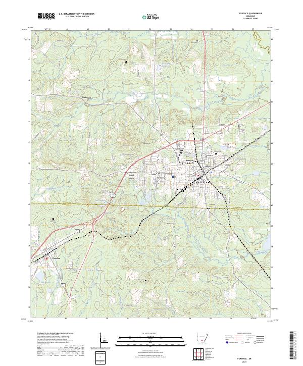 Fordyce, AR — USGS 7.5-minute topo (2024)