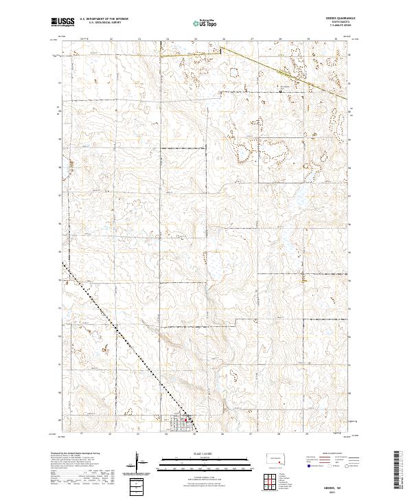 Geddes, SD — USGS 7.5-minute topo (2021)