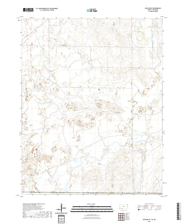 Ashland SE, KS-OK — USGS 7.5-minute topo (2022)