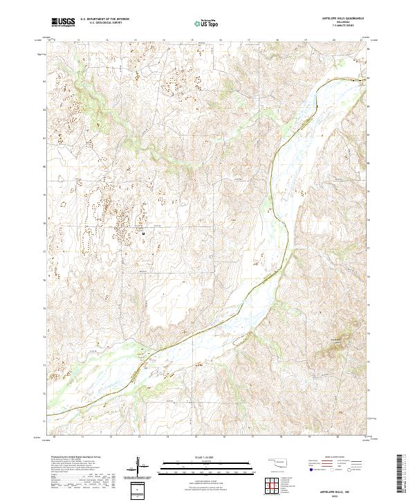 Antelope Hills, OK — USGS 7.5-minute topo (2022)
