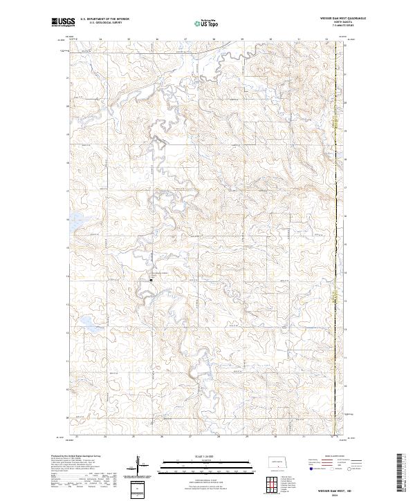 Weisser Dam West, ND — USGS 7.5-minute topo (2024)